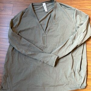 Lululemon back in action V neck long sleeve shirt